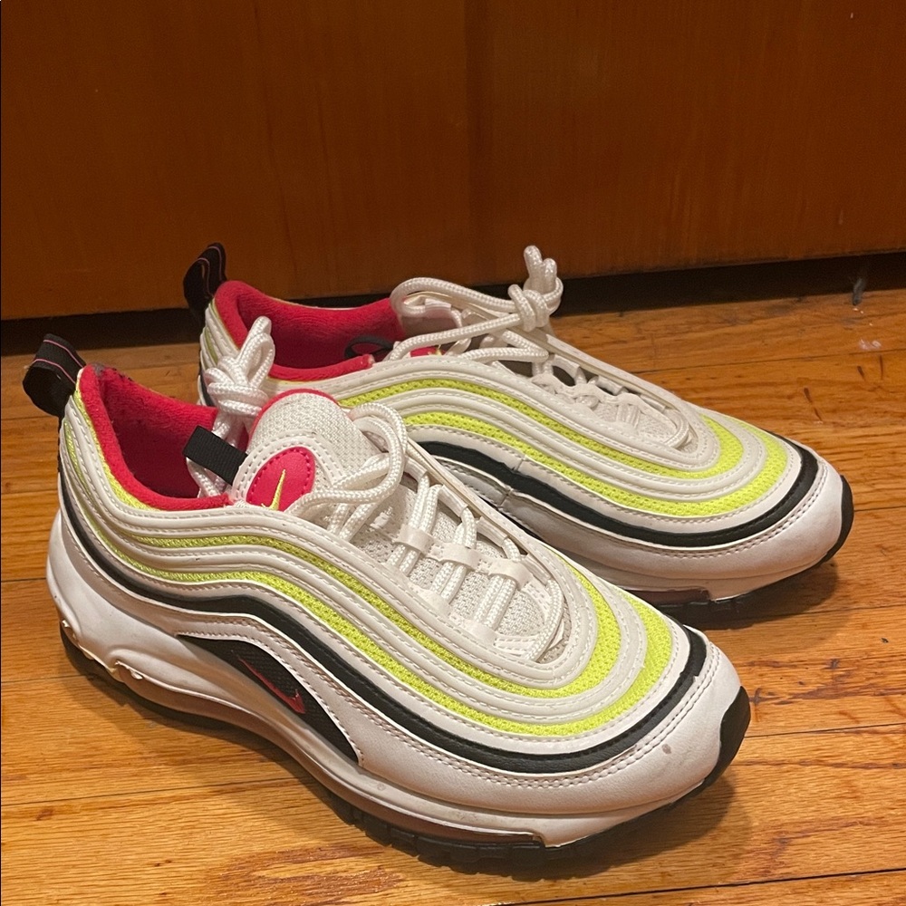 Nike Kids White, Yellow, and Black Sneakers